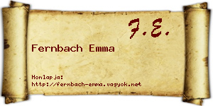 Fernbach Emma névjegykártya